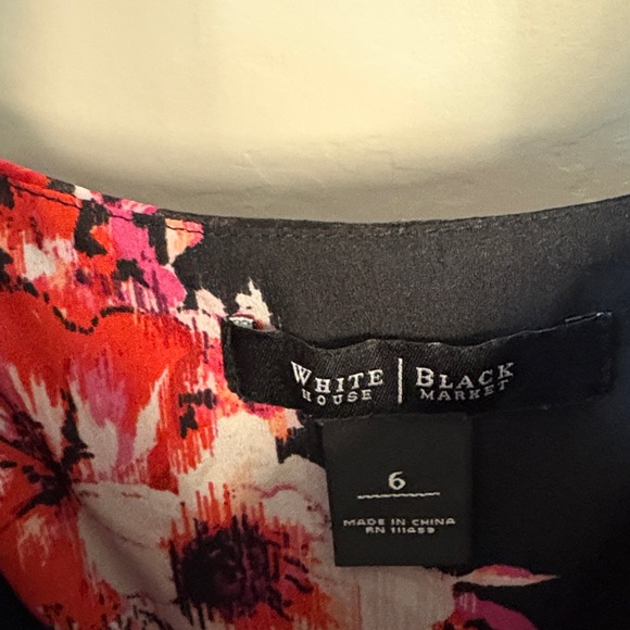 White House Black Market Black and Pink Floral Mini Dress - Picture 5 of 10
